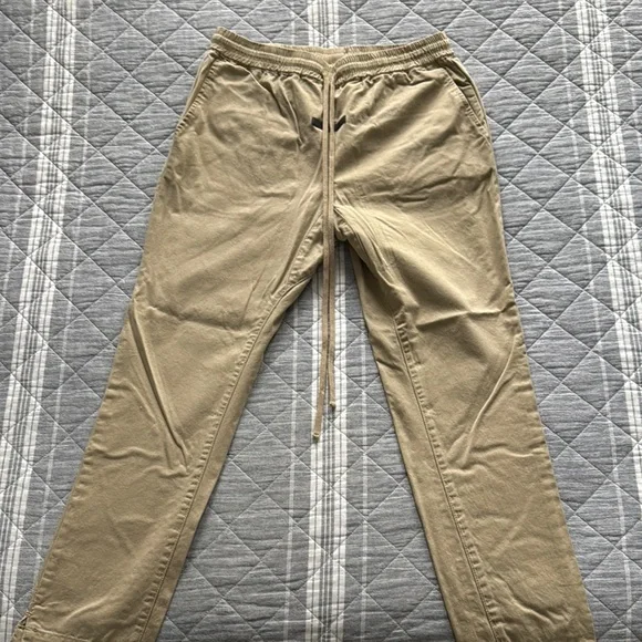 Essentials Fear of God Tan Cotton Twill Jogger Pants - Picture 4 of 6